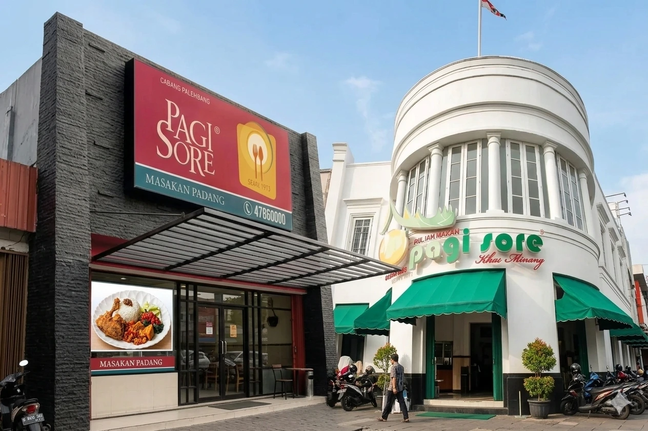 Studi Kasus Merek Restoran Padang "Pagi Sore" Merah dan Hijau